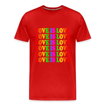 Love is love - T-shirt bio Premium Homme - rouge - Devant - Damien (186cm)