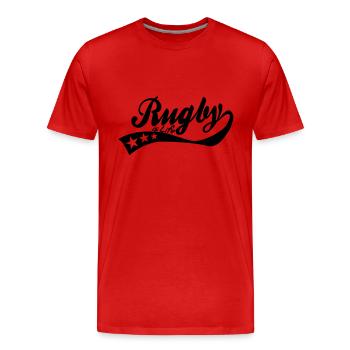 rugby is life - retro - T-shirt bio Premium Homme - rouge - Devant - Damien (186cm)