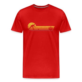 Kegeln Kegler Kegel Vintage Kegelbahn Kegeltour - Männer Premium Bio T-Shirt - Rot - Vorne - Damien (186cm)