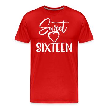 Süßes sechzehn süßes Geschenk zum 16. Geburtstag 16 Jahre alt - Männer Premium Bio T-Shirt - Rot - Vorne - Damien (186cm)