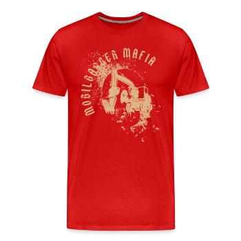 Mobilbagger Mafia Totenkopf - Männer Premium Bio T-Shirt - Rot - Vorne - Damien (186cm)