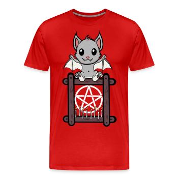 Halloween Bat Witching Hour Horreur - T-shirt bio Premium Homme - rouge - Devant - Damien (186cm)