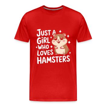 Hamster - T-shirt bio Premium Homme - rouge - Devant - Damien (186cm)