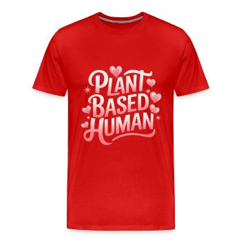 Végétarien Végétalien Végétarien Végétarien - T-shirt bio Premium Homme - rouge - Devant - Damien (186cm)