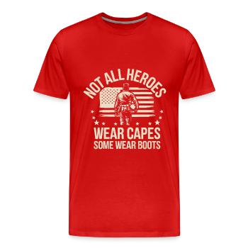 Soldat militaire vétéran - T-shirt bio Premium Homme - rouge - Devant - Damien (186cm)