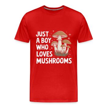 Pilz Pilze Funghi Champignon - Männer Premium Bio T-Shirt - Rot - Vorne - Damien (186cm)