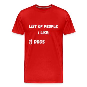 Hund Hunde Hundefreund Hundebesitzer Wauwau Lustig - Männer Premium Bio T-Shirt - Rot - Vorne - Damien (186cm)