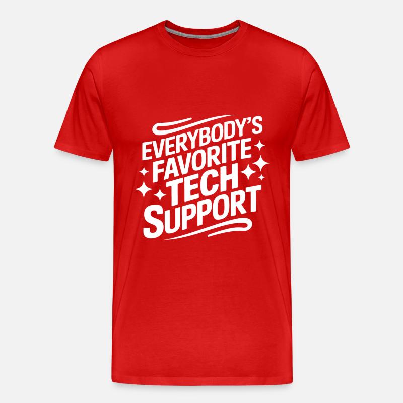 Technischer Support Computerfreak Nerd - Männer Premium Bio T-Shirt - Rot