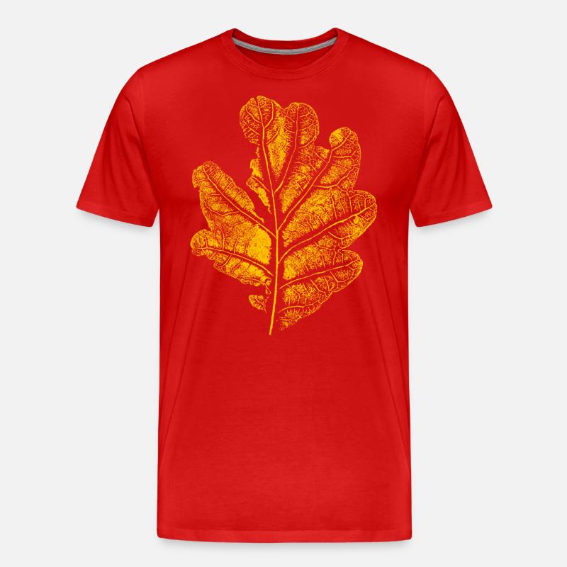 Blatt Eiche/ Eichenblatt - Männer Premium Bio T-Shirt - Rot