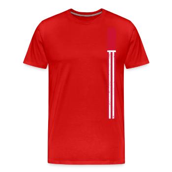 Eindhoven Streifen - Männer Premium Bio T-Shirt - Rot - Vorne - Damien (186cm)