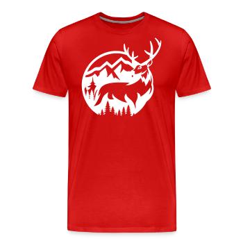 DEER DEER HUNTING GAME DEER MOTIF - Men's Premium Organic T-Shirt - red - Front - Damien (186cm)