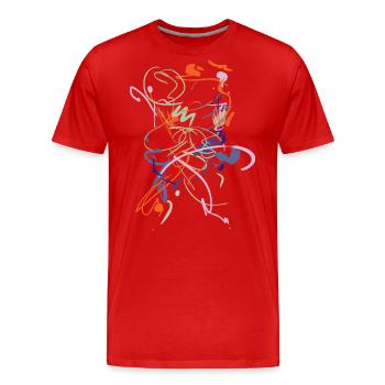 Kunst - Männer Premium Bio T-Shirt - Rot - Vorne - Damien (186cm)