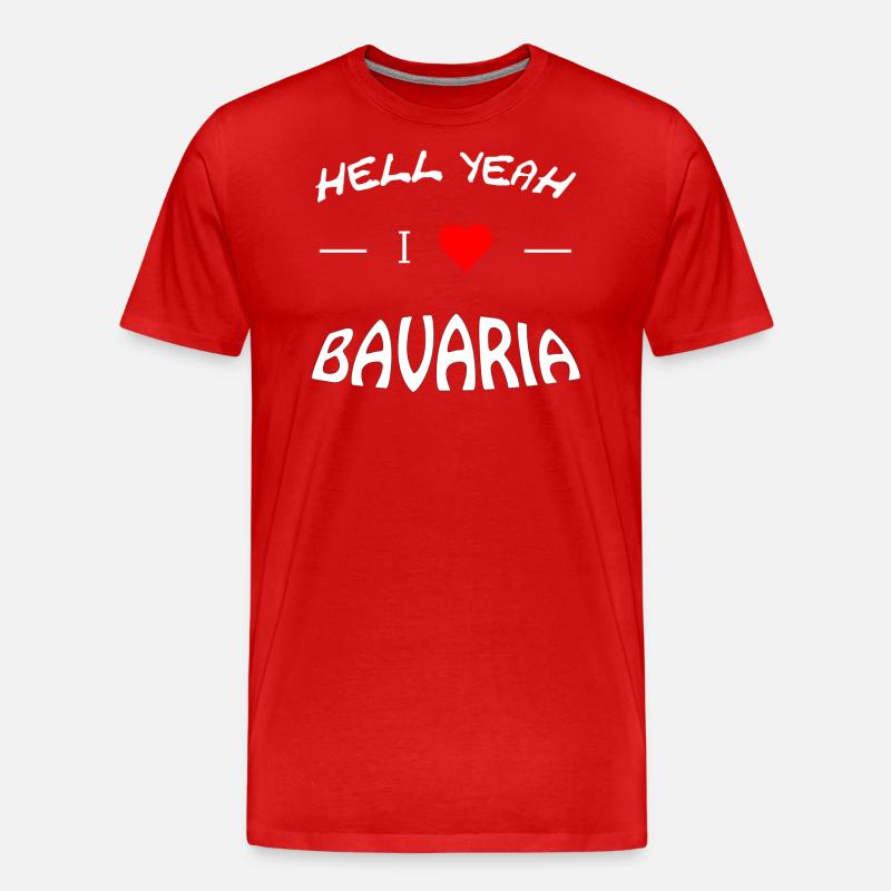 Hell Yeah i love bavaria - Männer Premium Bio T-Shirt - Rot
