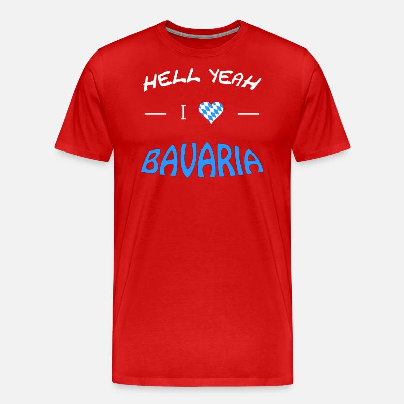 Hell Yeah i love bavaria - Männer Premium Bio T-Shirt - Rot