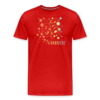 Namaste - Männer Premium Bio T-Shirt - Rot - Vorne - Damien (186cm)