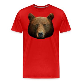 Motif d’ours à tête d’ours brun pour l’équipe d’ours bruns ou - T-shirt bio Premium Homme - rouge - Devant - Damien (186cm)
