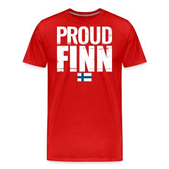 Proud Finn Finland Finnish flag Finn - Men's Premium Organic T-Shirt - red - Front - Damien (186cm)