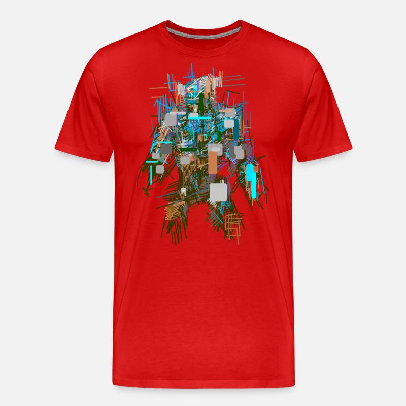Transformator Abstrakt - Männer Premium Bio T-Shirt - Rot