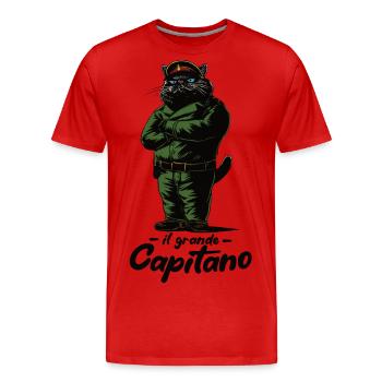 Mr Catnip - il grande Catpitano - Männer Premium Bio T-Shirt - Rot - Vorne - Damien (186cm)