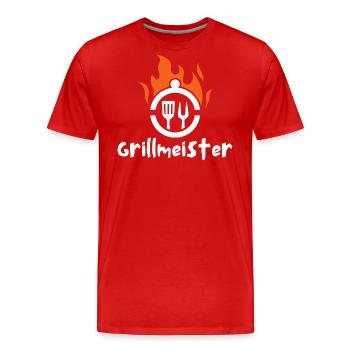 Grillmeister - Männer Premium Bio T-Shirt - Rot - Vorne - Damien (186cm)