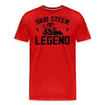 Never Underestimate An Old Man With A Skid Steer - T-shirt bio Premium Homme - rouge - Devant - Damien (186cm)