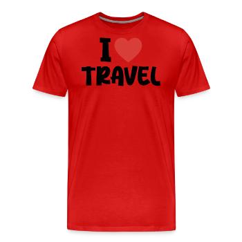 I Love Travel - T-shirt bio Premium Homme - rouge - Devant - Damien (186cm)