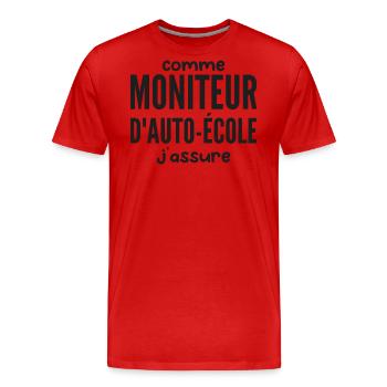Driving School Instructor - Men's Premium Organic T-Shirt - red - Front - Damien (186cm)