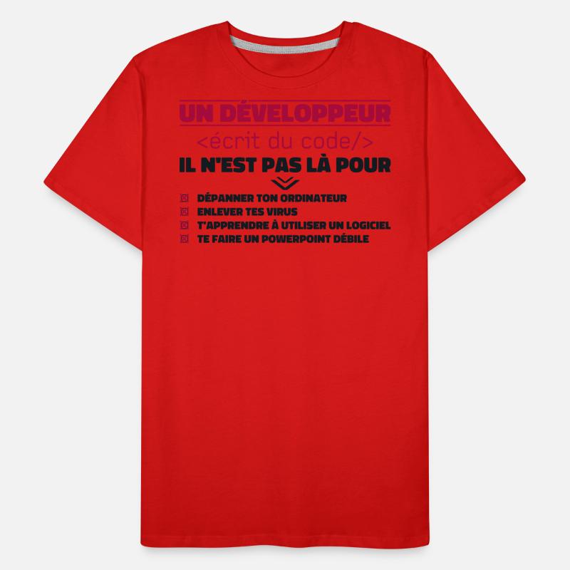 A Written Developer of the Gift Code Men's Premium Organic T-Shirt