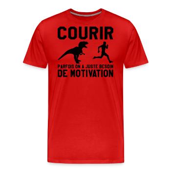 courir - T-shirt bio Premium Homme - rouge - Devant - Damien (186cm)