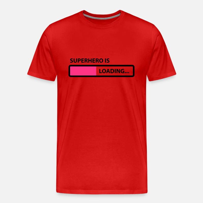 superhero is loading - Männer Premium Bio T-Shirt - Rot