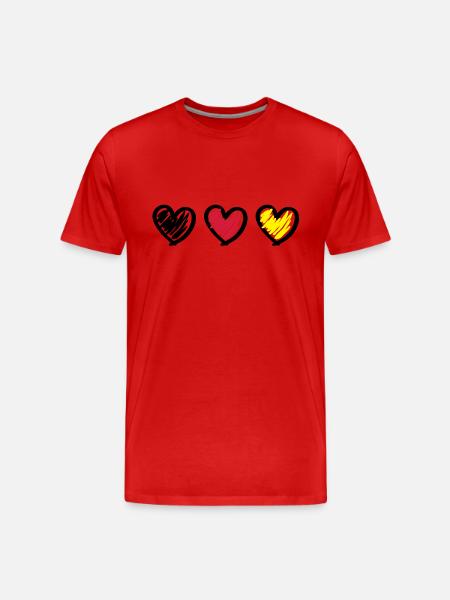 Heart for Germany - Men's Premium Organic T-Shirt - red