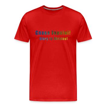 Ruhm der Ukraine - Männer Premium Bio T-Shirt - Rot - Vorne - Damien (186cm)