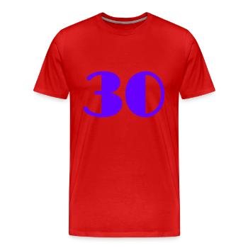 30 ANS. 30. 30e ANNIVERSAIRE. ANNIVERSAIRE 30 ANS - T-shirt bio Premium Homme - rouge - Devant - Damien (186cm)