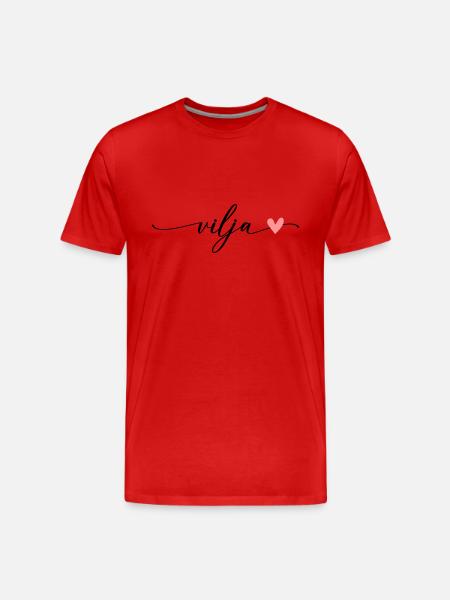Vilja Name Calligraphy Font - Men's Premium Organic T-Shirt - red