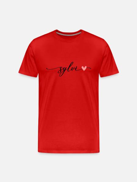 Sylvi Name Calligraphy Font - Men's Premium Organic T-Shirt - red