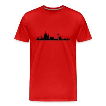 Skyline alimentaire - T-shirt bio Premium Homme - rouge - Devant - Damien (186cm)