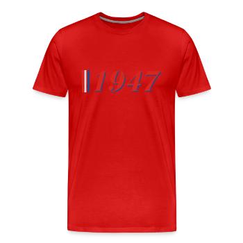Year 1947 - Men's Premium Organic T-Shirt - red - Front - Damien (186cm)