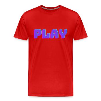 PLAY - das Piece für Gamer - Männer Premium Bio T-Shirt - Rot - Vorne - Damien (186cm)