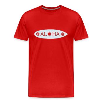 Aloha Surfbrett - Männer Premium Bio T-Shirt - Rot - Vorne - Damien (186cm)