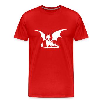 Impressive dragon with wings - Men's Premium Organic T-Shirt - red - Front - Damien (186cm)