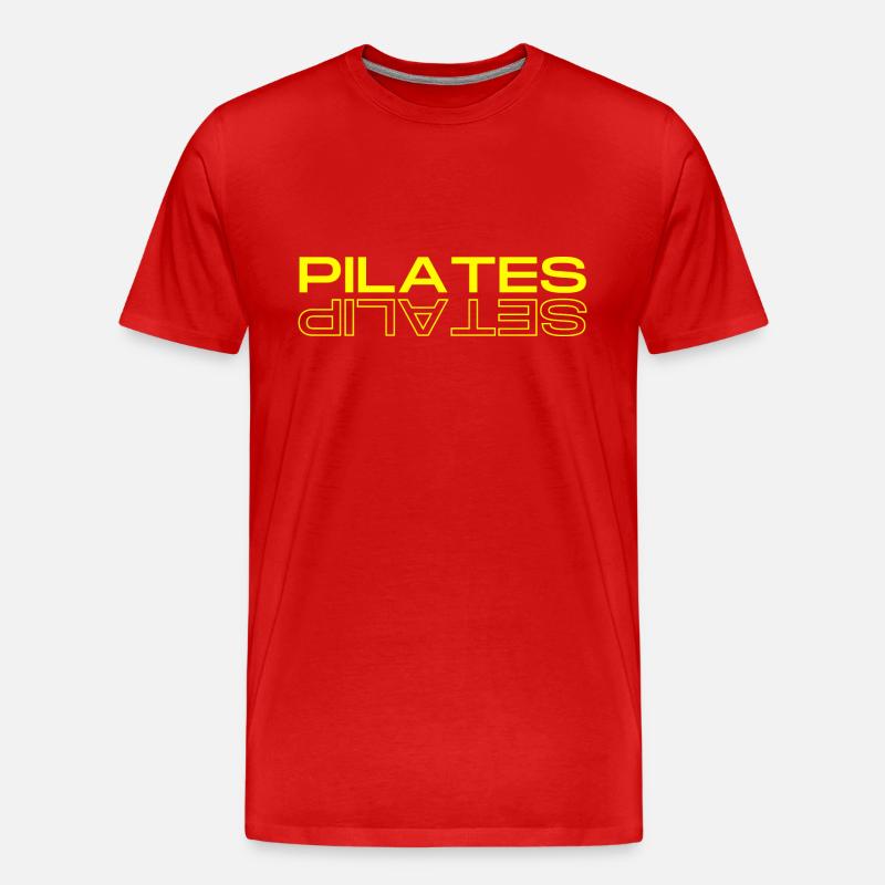 Pilates Mirror Reflection - Männer Premium Bio T-Shirt - Rot