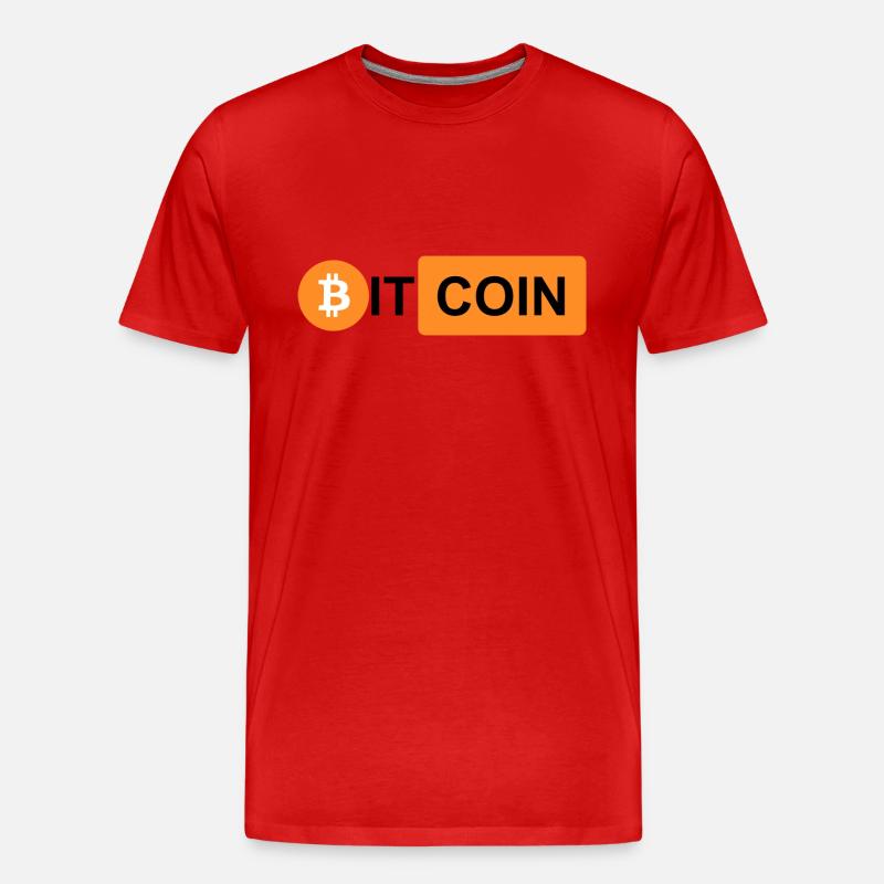Krypto Bitcoin BTC prn 3 - Männer Premium Bio T-Shirt - Rot