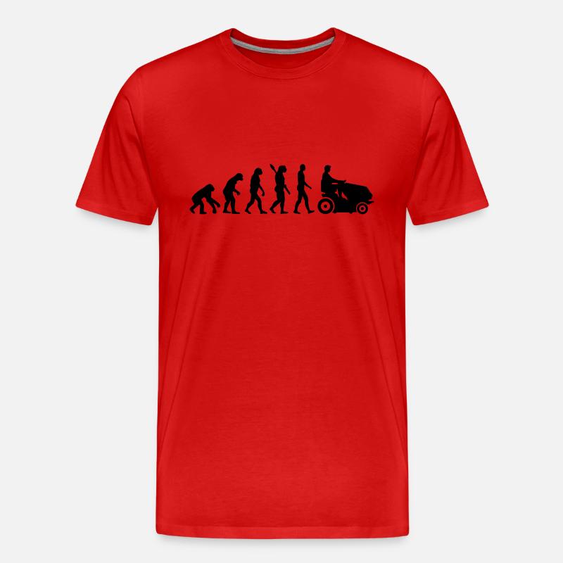 Evolution Rasenmäher - Männer Premium Bio T-Shirt - Rot
