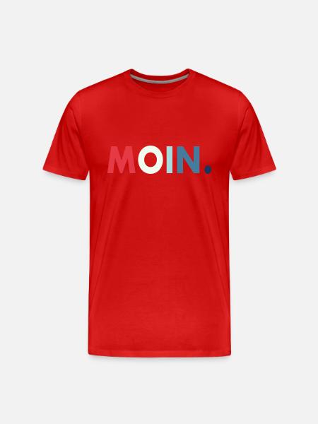 Moin Geschenk Retro - Männer Premium Bio T-Shirt - Rot