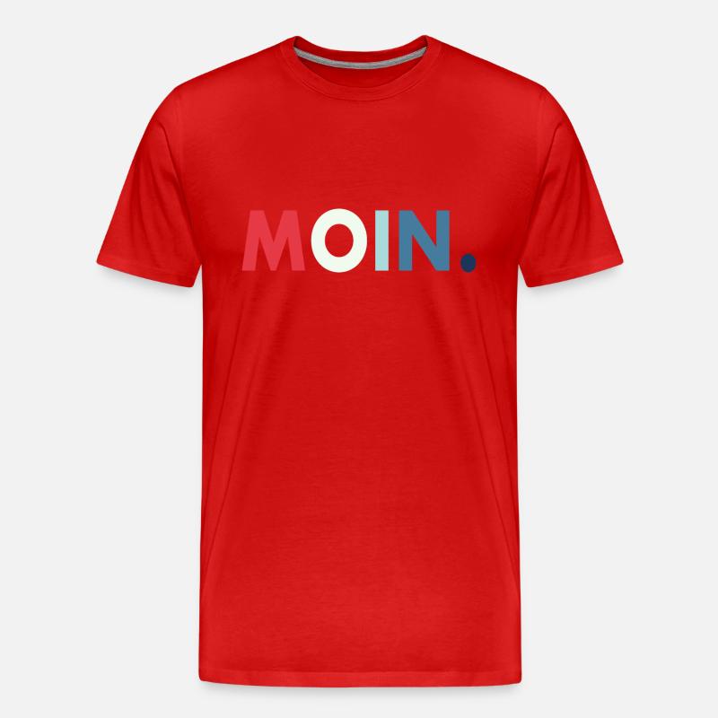 Moin Geschenk Retro - Männer Premium Bio T-Shirt - Rot