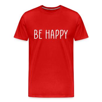 Sois heureux - T-shirt bio Premium Homme - rouge - Devant - Damien (186cm)