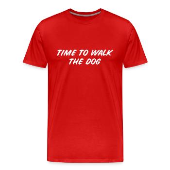 Dog Hund - Männer Premium Bio T-Shirt - Rot - Vorne - Damien (186cm)