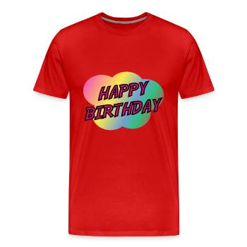 ALLES GUTE ZUM GEBURTSTAG. ALLES GUTE ZUM GEBURTSTAG. JAHRESTAG. - Männer Premium Bio T-Shirt - Rot - Vorne - Damien (186cm)