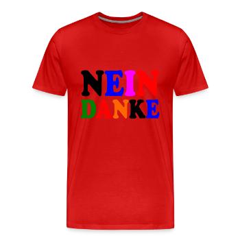 Nein danke - Männer Premium Bio T-Shirt - Rot - Vorne - Damien (186cm)
