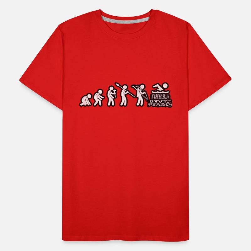Evolution Swimming White Grunge Men's Premium Organic T-Shirt